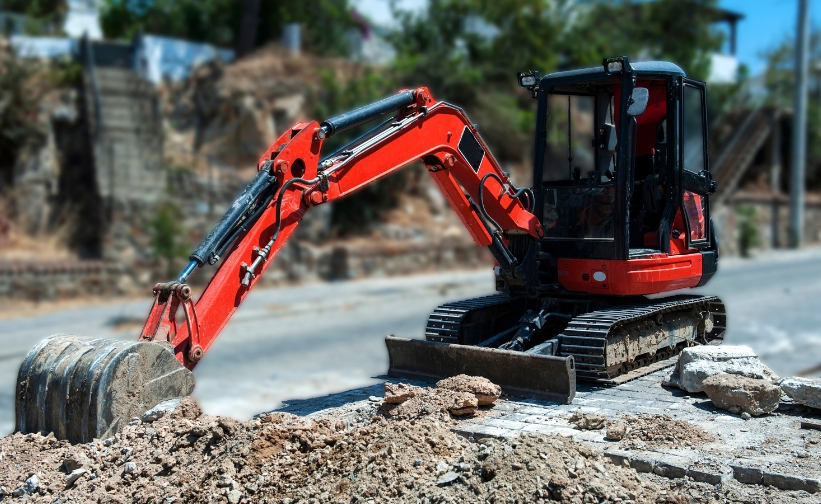 a mini excavator