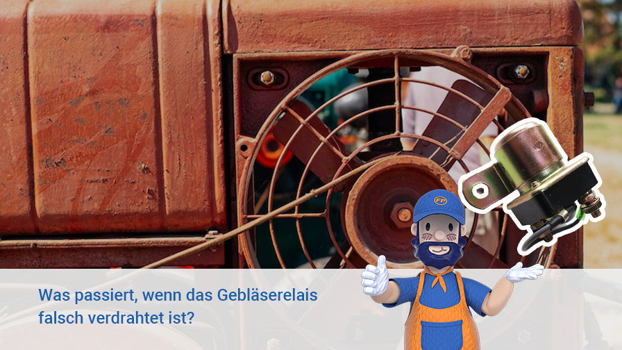 Was passiert, wenn das Gebläserelais falsch verdrahtet ist?