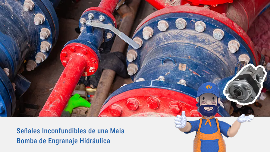 Señal clave de una bomba de engranajes hidráulica en mal estado