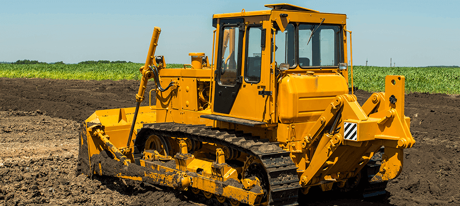 track loader on soft ground