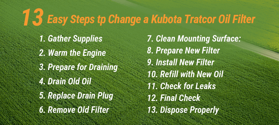 13 Easy Steps tp Change a Kubota Tratcor Oil Filter