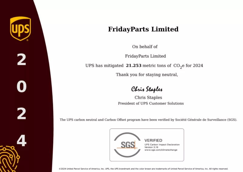 la certification UPS Carbon Neutral