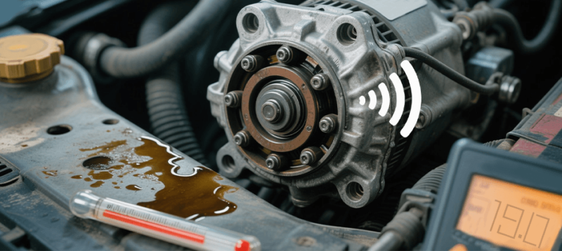 Fuites visibles de réfrigérant