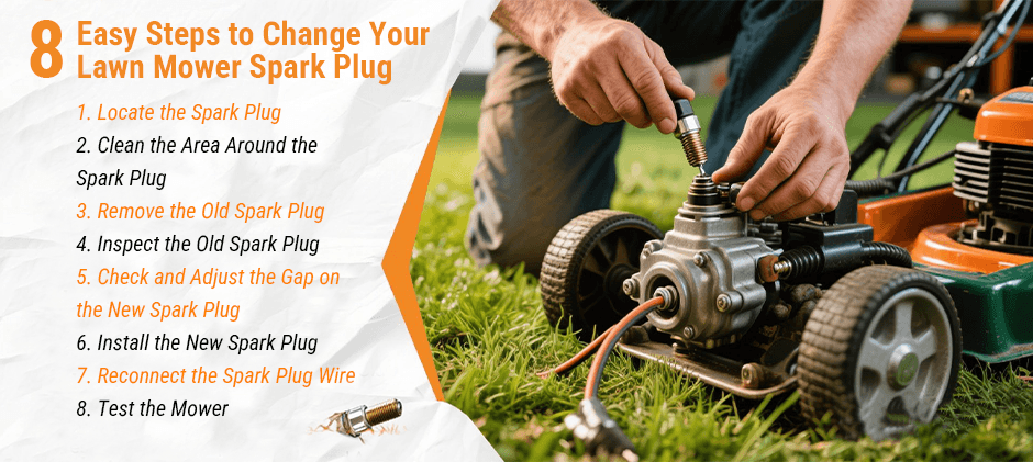 8 easy steps to change the lawn mower spark plug