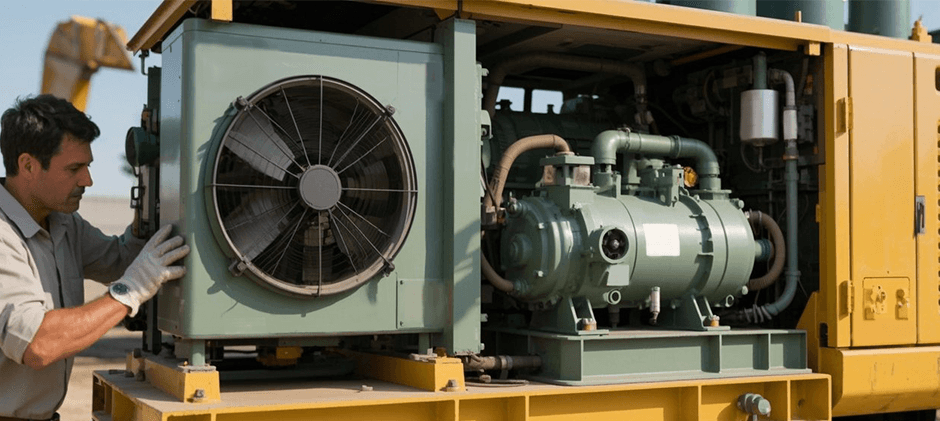 a man reseting the ac compressor