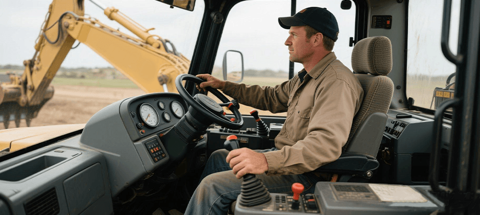 an operator in a comfortable cabin
