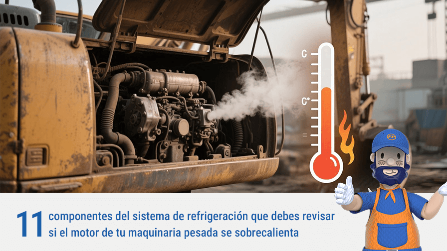11 componentes del sistema de refrigeración que debes revisar si el motor de tu maquinaria pesada se sobrecalienta