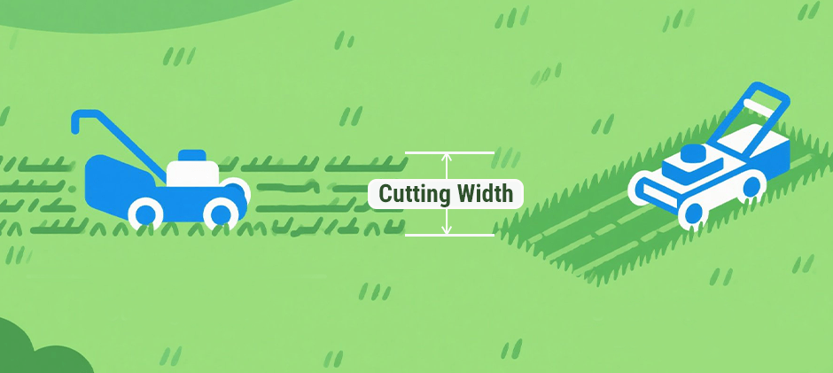 lawn mower cutting width