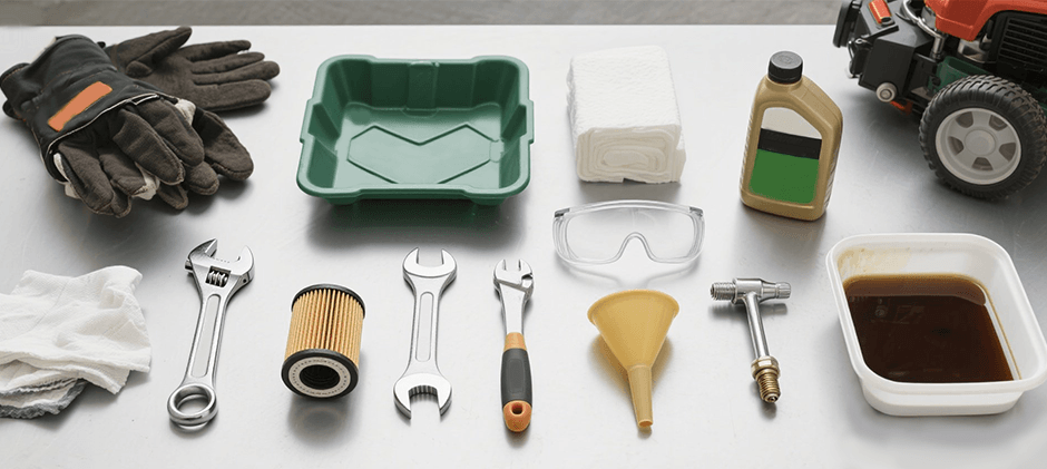 tools you need when replacing the lawn mower oil filter