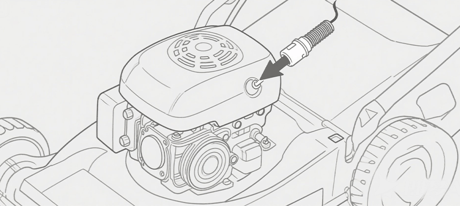 where is the lawn mower spark plug