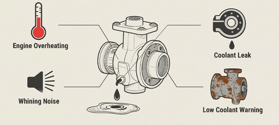 The signal of a damaged water pump