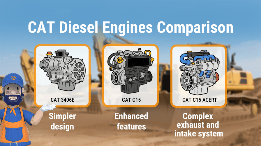 CAT Engine 3406E vs C15 vs C15 Acert Comparison