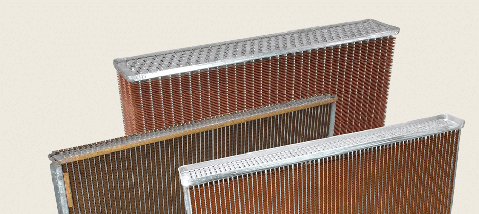 Display of different quantities of radiator cores