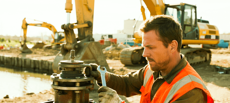 One person is repairing the water pump.