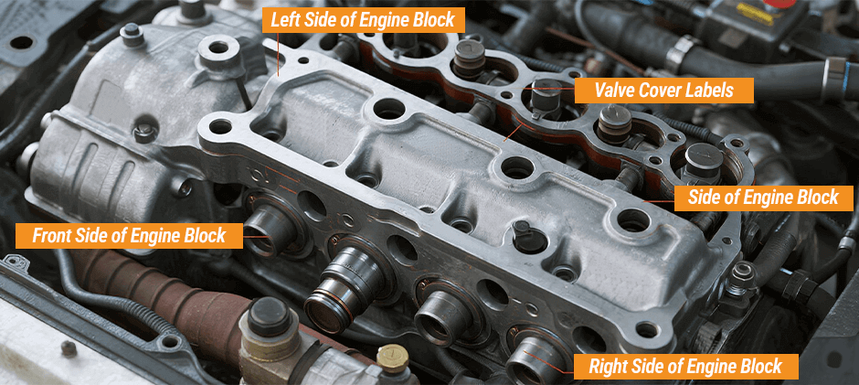 The common location of engine serial number