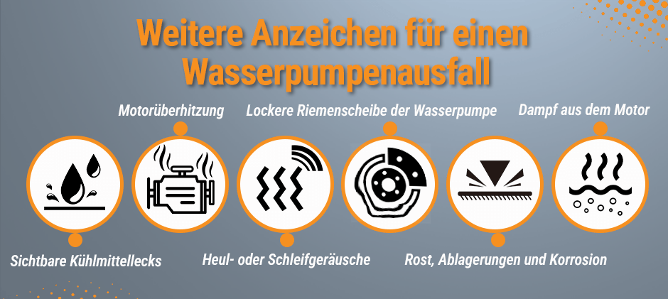 Weitere Anzeichen für eine defekte Wasserpumpe
