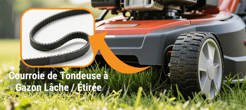 Courroie de Tondeuse à Gazon Lâche ou Étirée