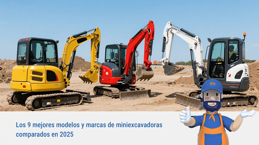 Los 9 mejores modelos y marcas de miniexcavadoras comparados en 2025