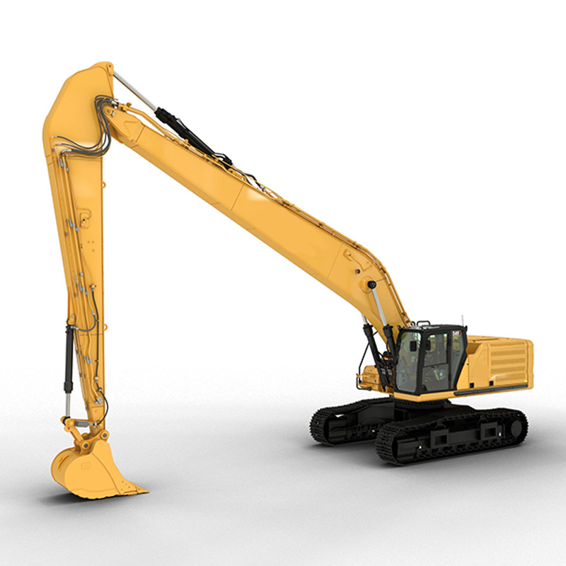 Long-Reach Excavator Long-reach excavator with extended boom for deep access