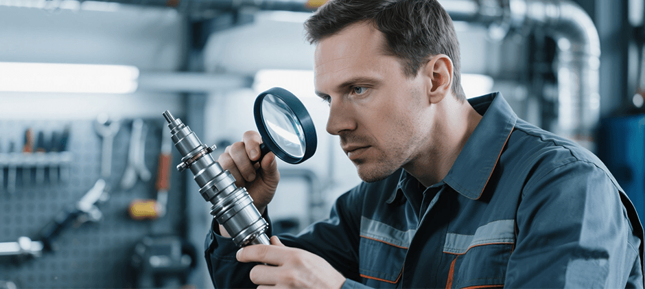 Zoom in on the Fuel Injector using the magnifying glass.
