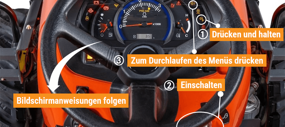 Zurücksetzen eines Fehlercodes bei einem Kubota L3901