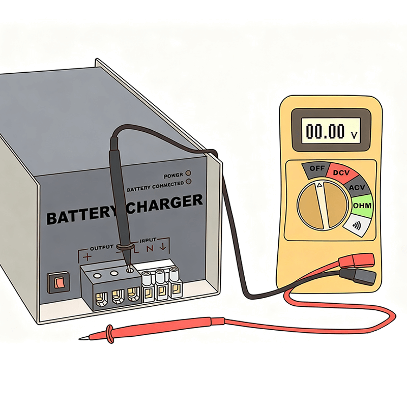 Step 4 Touch the Black Probe to the Negative Output Step 4 Touch the Black Probe to the Negative Output