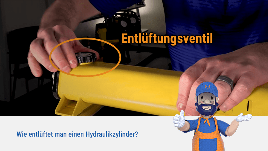 Wie entlüftet man einen Hydraulikzylinder mit und ohne Entlüftungsventil?