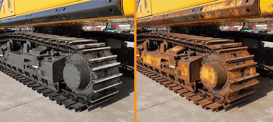 undercarriage rust and no rust