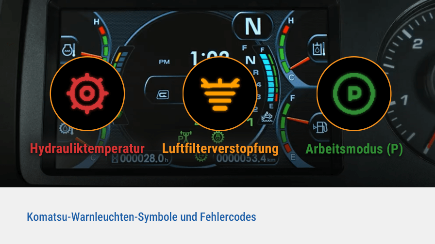 Entschlüsselung Ihres Armaturenbretts: Komatsu-Warnsymbole und Fehlercodes