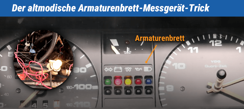 Der altmodische Armaturenbrett-Messgerät-Trick