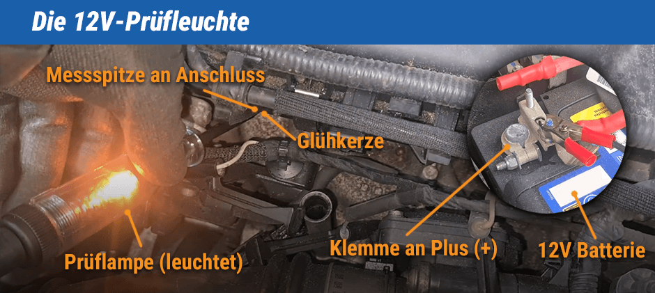 Die 12V-Prüfleuchte