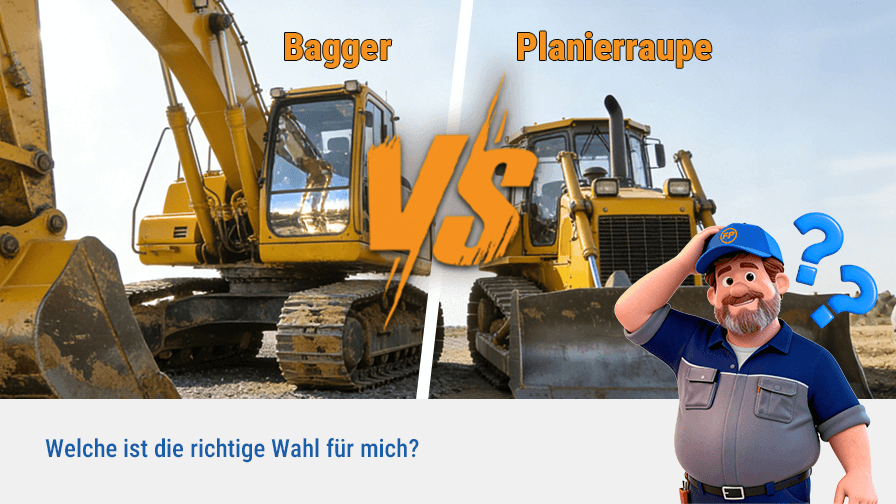 Bagger vs. Planierraupe: Welche ist die richtige Wahl für mich?
