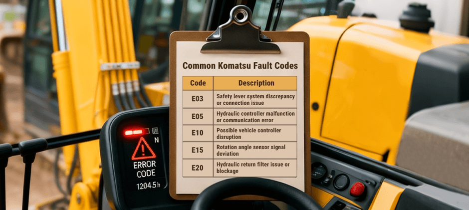 Common Komatsu Error Codes List & Solutions