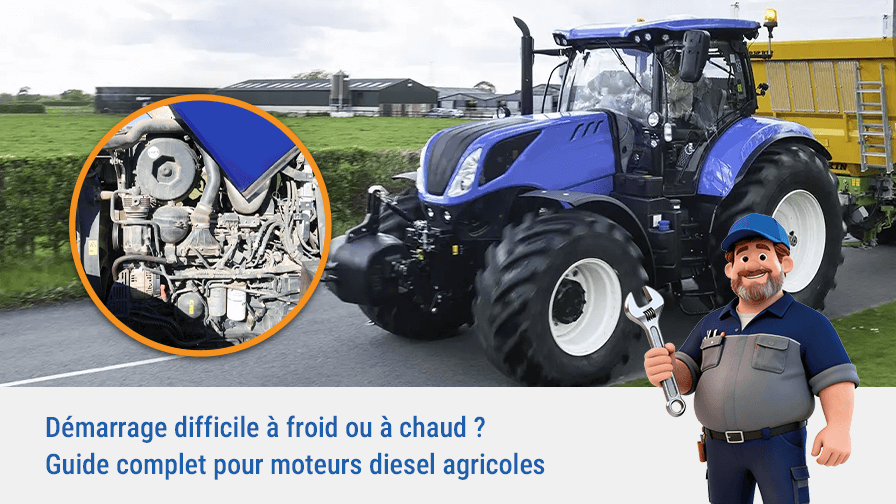 Démarrage difficile à froid ou à chaud : comprendre les causes sur un moteur diesel agricole