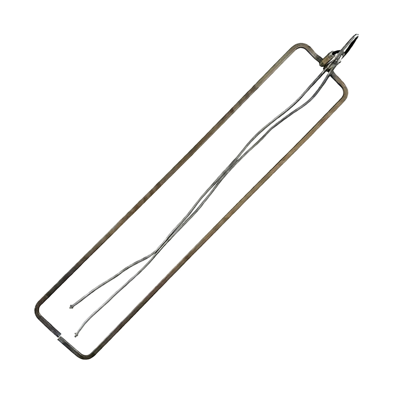 A rectangular engine block heater element, a crucial part for pre-warming diesel engines in cold climates.