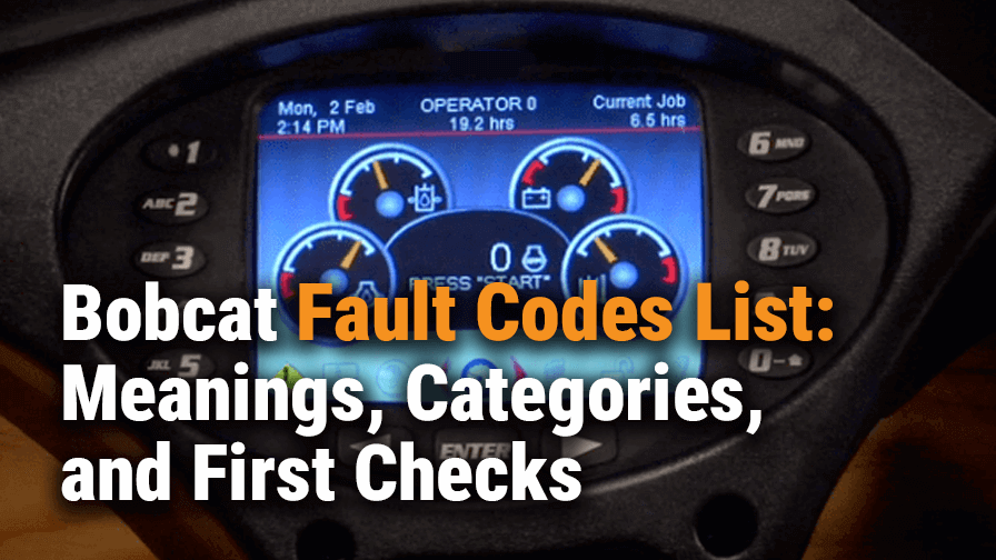 Bobcat Fault Codes List: Meanings, Categories, and First Checks