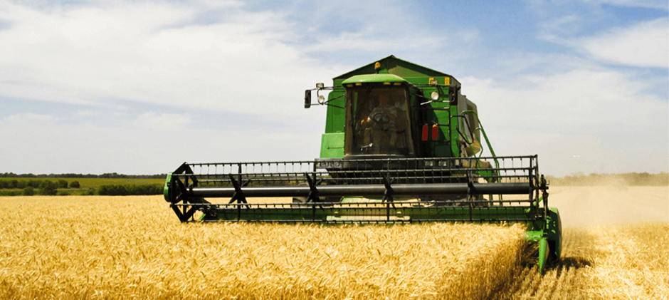 Combine Harvester Working in the Field