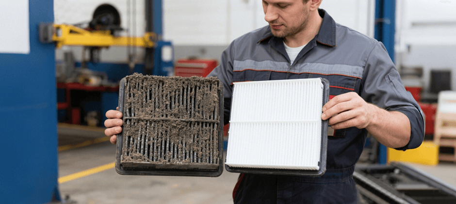 Clogged Air Filter vs New Air Filter