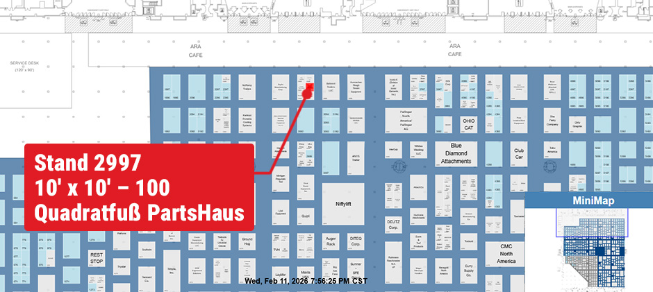 Stand 2997 10' × 10' – 100 Quadratfuß PartsHaus 