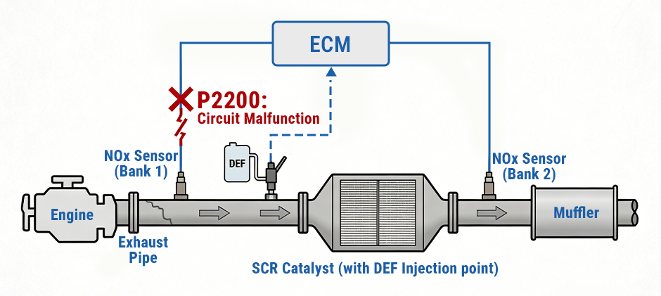 P2200 Fault Code System Diagram