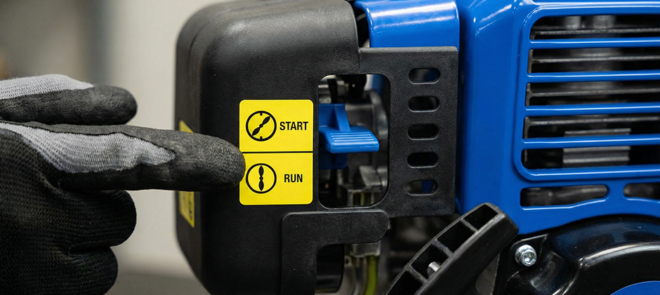 Choke on or off symbol