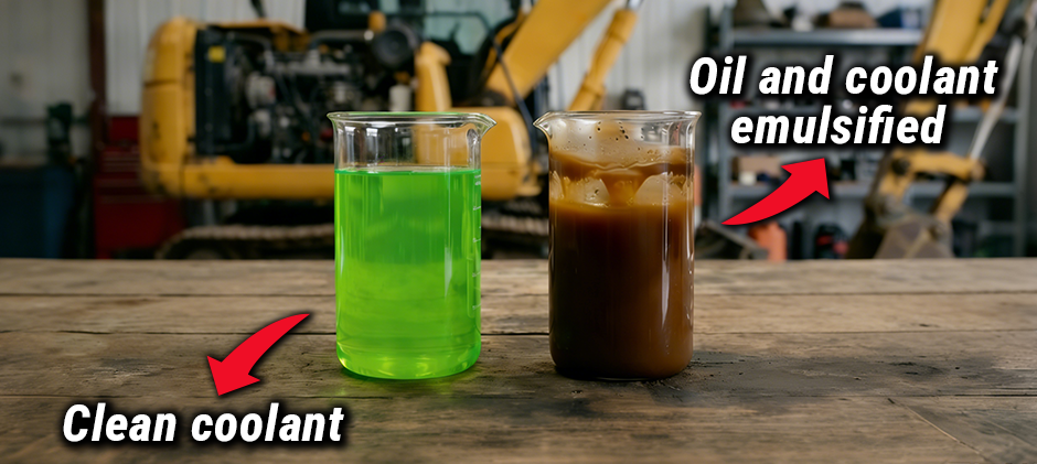 Clean coolant vs oil and coolant emulsifed