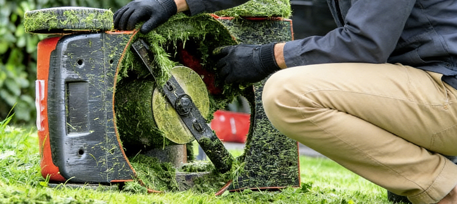 Clogged Mower Blades