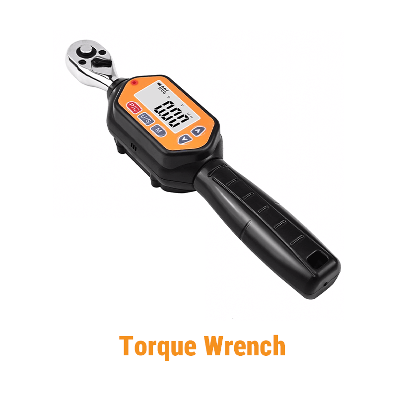 types of wrenches, A digital torque wrench with an LCD screen used for precise tightening.