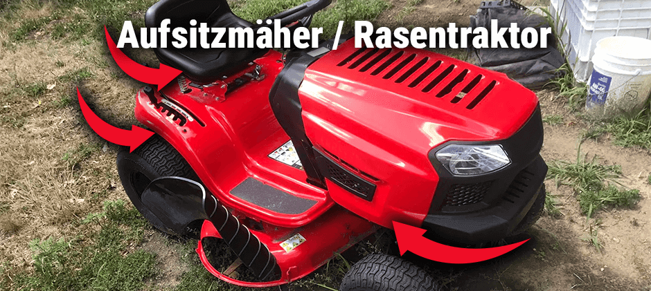 Bei Aufsitzmähern und Rasentraktoren