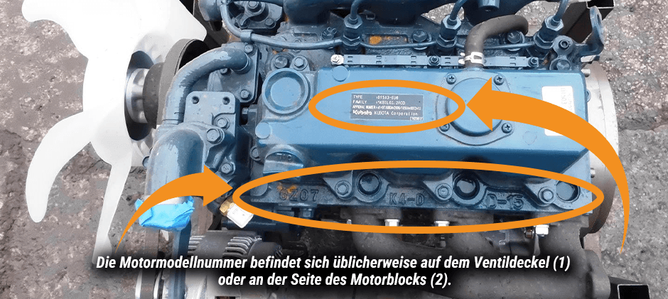 Wie finden Sie die Motormodellnummer Ihres Kubota-Motors?