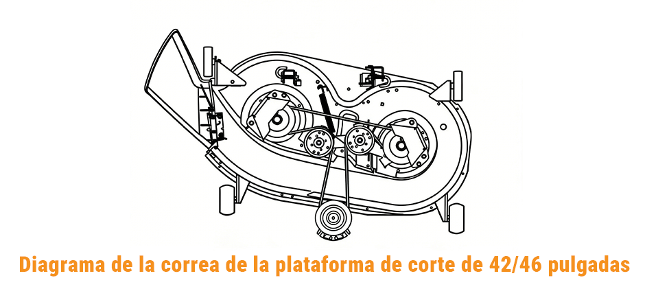 Diagrama de la correa de la plataforma de corte de 42 pulgadas de la cortadora de césped Craftsman