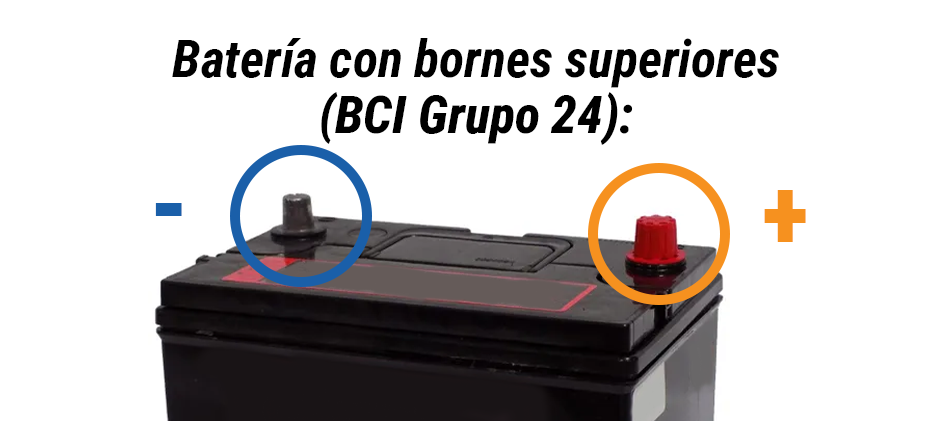 Bateria con bornes superiores