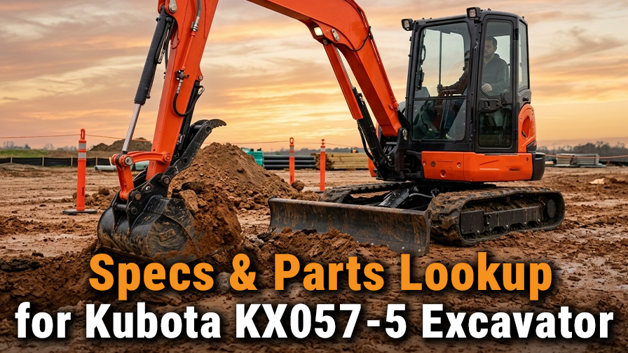 Specs & Parts Lookup for Kubota KX057-5 Mini Excavator