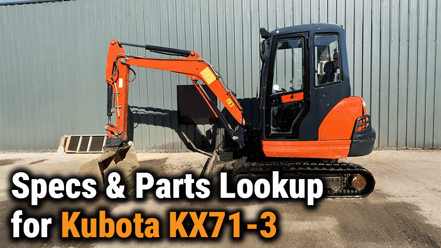 Kubota KX71-3 Spec & Parts Lookup